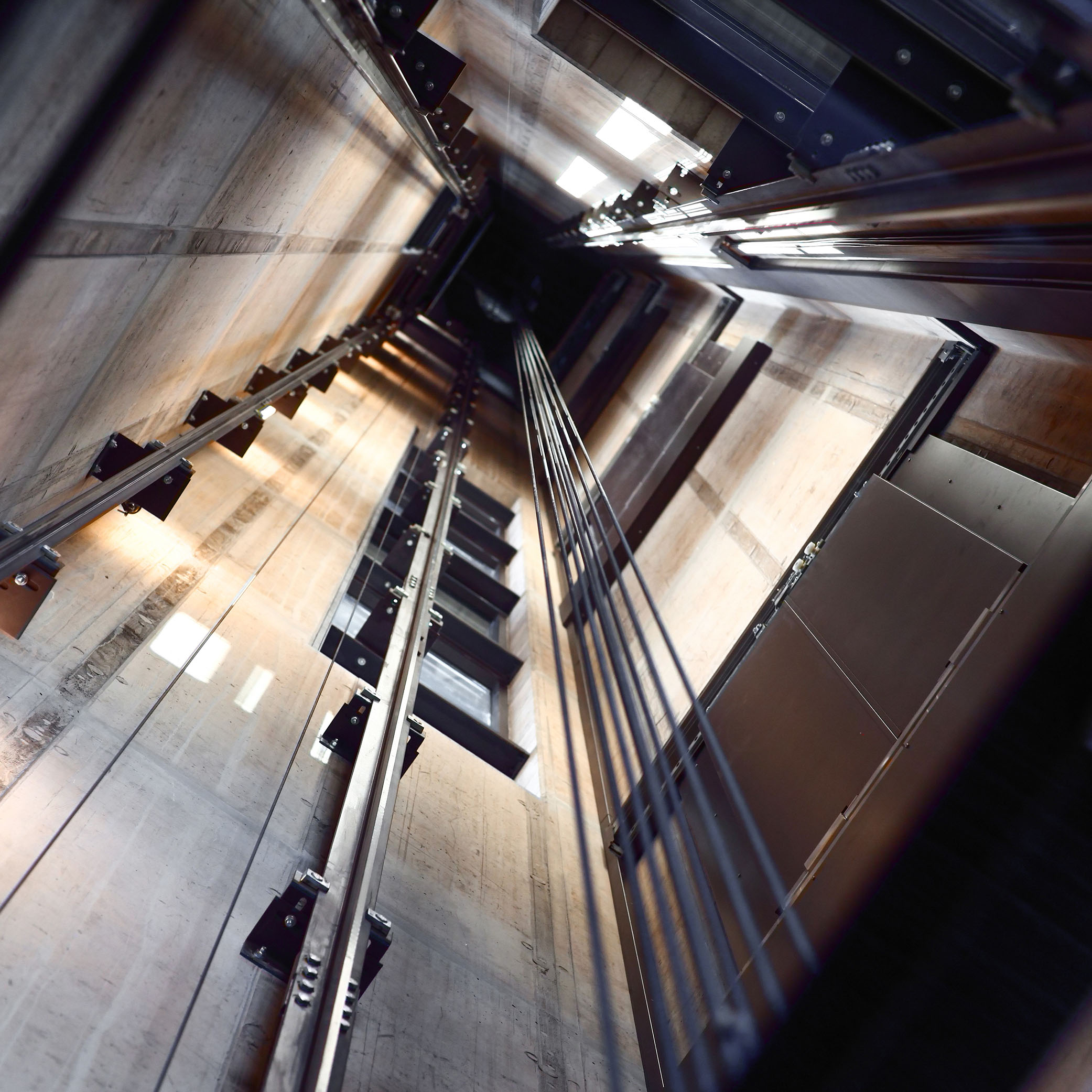 Inside an Elevator Shaft